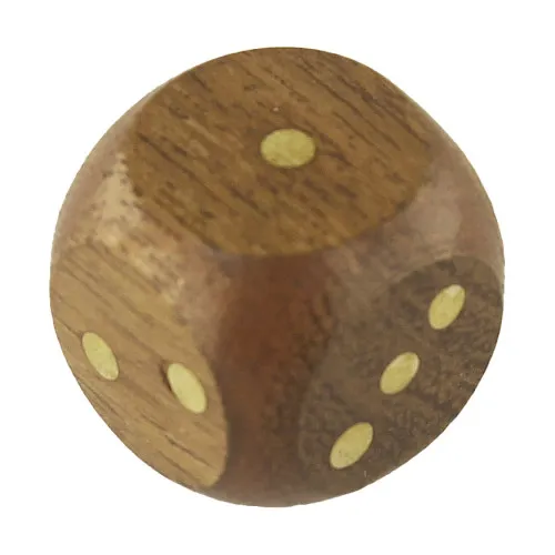 Würfel Spiele-Zubehör aus Holz/Messing 1,5 cm