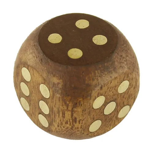 Würfel Spiele-Zubehör aus Holz/Messing 2 cm