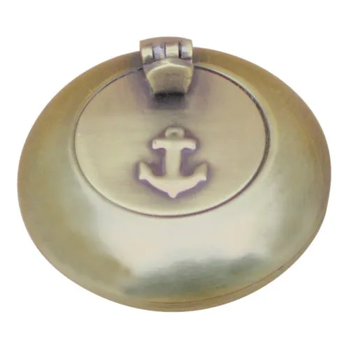 Klappaschenbecher Ascher aus Messing antik 6,5 x 3,5 cm