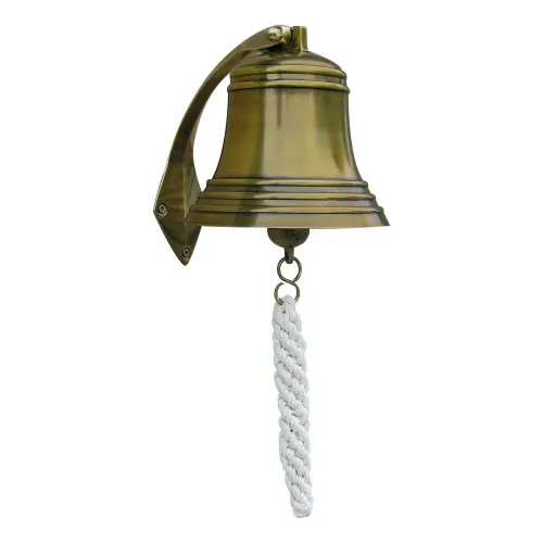 Schiffsglocke Wandglocke aus Messing antik 16 x 18 cm