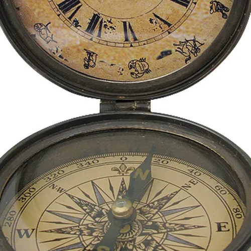 Kompass mit Uhr – weitere Ansicht