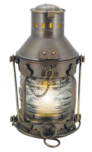 Ankerlampe elektrisch Schiffslampen aus Messing antik 24 cm
