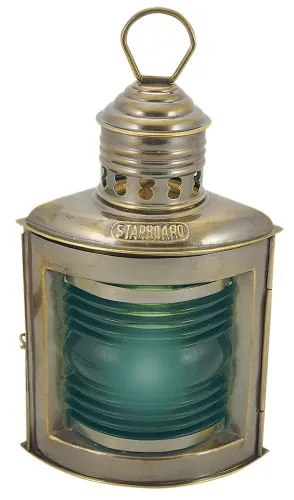 Steuerbordlampe elektrisch Schiffslampen aus Messing antik 23 cm