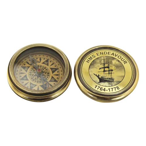 Kompass – HMS Endeavour aus Messing antik 2 cm