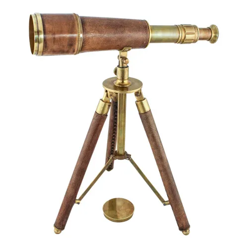 Dreifuß-Teleskop aus Messing antik 30 x 34 cm