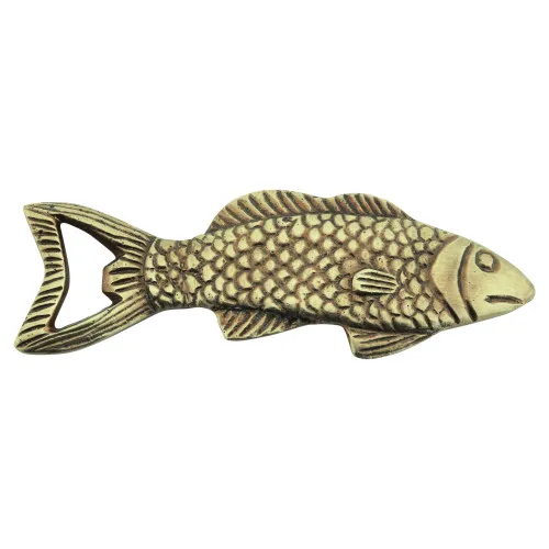 Flaschenöffner - Fisch Kapselheber aus Messing antik 15 x 5 cm