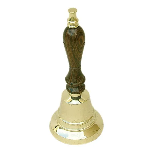 Tischglocke aus Messing/Holz 5 x 12,5 cm