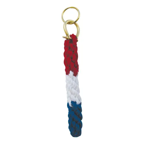 Schlüsselanhänger - Glockenseil aus Baumwolle/Messing 1,5 x 19 cm rot/weiß/blau