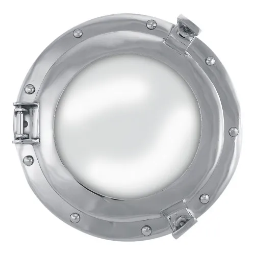 Bullaugenspiegel aus Aluminium vernickelt 28 cm