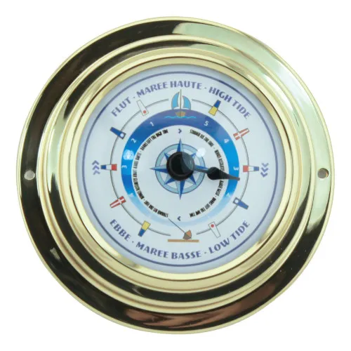 Tideuhr mit Design-Zifferblatt Nautik aus Messing 3 cm