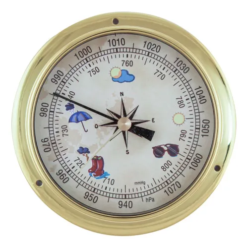 Barometer mit Design-Zifferblatt Nautik aus Messing 3,4 cm