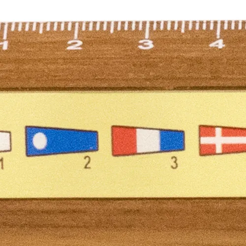 Detailansicht von Lineal- Flaggenzahlen