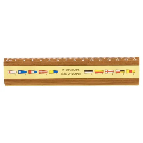 Lineal- Flaggenzahlen aus Messing/Holz 16 x 3,3 cm
