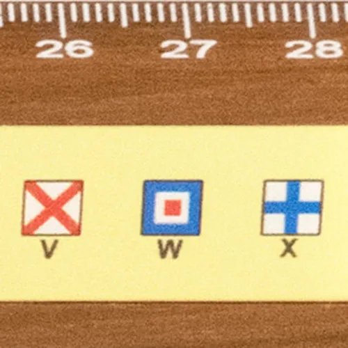Lineal- Flaggenalphabet in Nahaufnahme