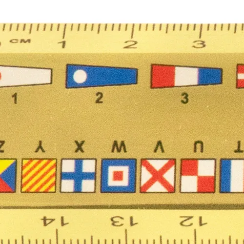 Detailansicht von Lineal Flaggenalphabet 15cm
