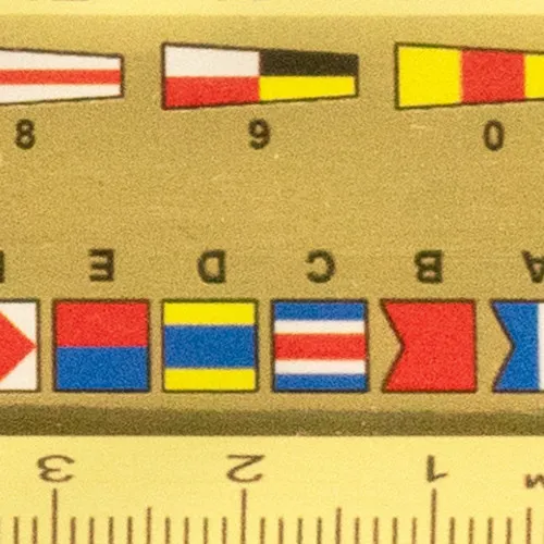 Lineal Flaggenalphabet 15cm in Nahaufnahme