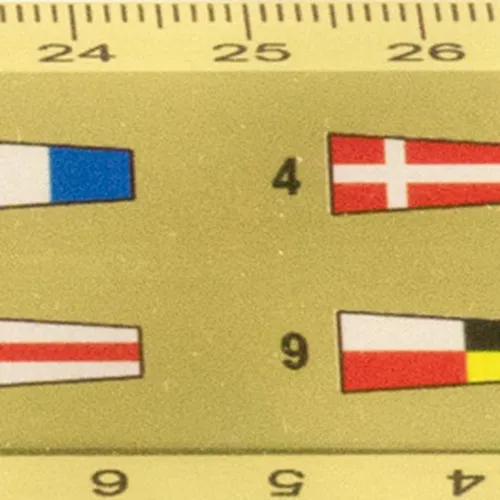 Lineal Flaggenalphabet 30cm in Nahaufnahme