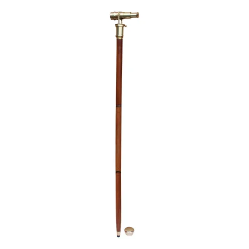 Detailansicht von Spazierstock mit Teleskop