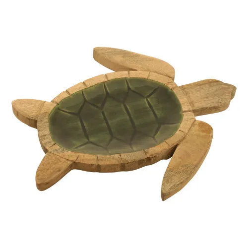 Platte - Schildkröte Esstisch aus Mango-Holz 30 x 27 cm