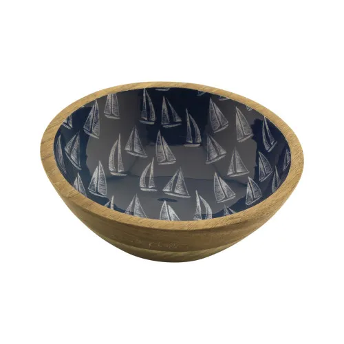 Schale - Segelboote Esstisch aus Mango-Holz 20 x 7,5 cm