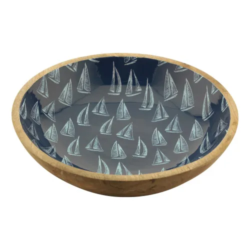 Schale - Segelboote Esstisch aus Mango-Holz 7,5 cm