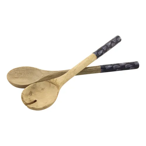 Salat-Besteck - Segelboote Esstisch aus Mango-Holz 30 cm