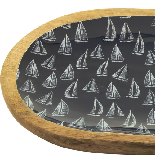 Detailansicht von Platte - Segelboote