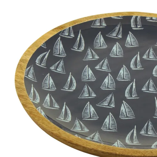 Detailansicht von Platte - Segelboote