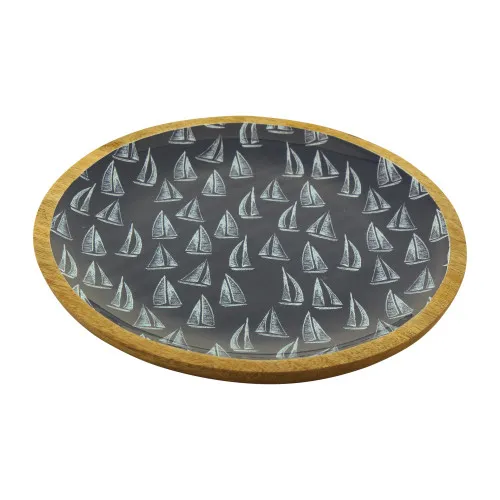 Platte - Segelboote Esstisch aus Mango-Holz 2,5 cm