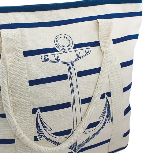 Strandtasche / Handtasche mit Anker-Motiv in Nahaufnahme