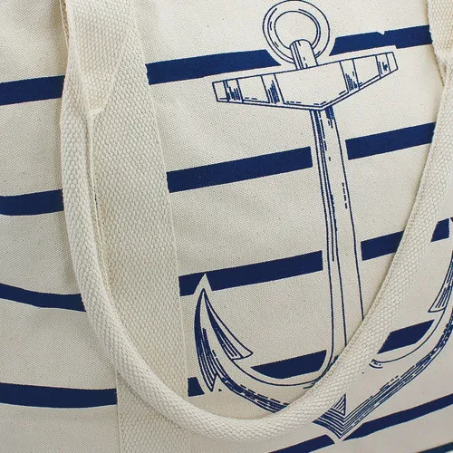 Strandtasche / Handtasche mit Anker-Motiv – weitere Ansicht