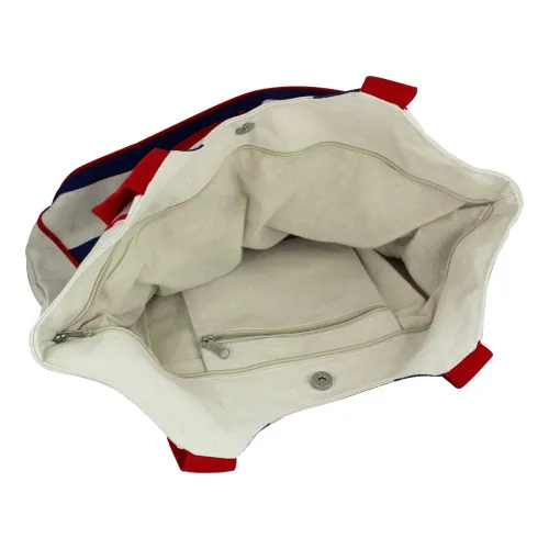 Detailansicht von Strandtasche / Handtasche mit Anker-Motiv