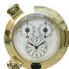 Detailansicht von Uhr, Thermo- & Hygrometer im Bullauge