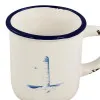 Detailansicht von Becher mit Henkel - Leuchtturmdesign
