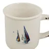 Detailansicht von Becher mit Henkel – Boote-Design