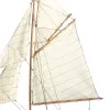 Halbrumpf-Segelyacht in Nahaufnahme