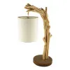 Treibholz-Lampe mit Schirm