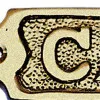 Detailansicht von Türschild CABINE