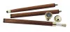 Spazierstock mit Kompaß & Glasröhrchen in Nahaufnahme