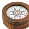Detailansicht von Kompass mit Glas im Deckel