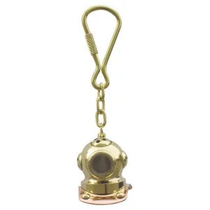 Taucherhelm-Schlüsselanhänger aus Messing/Kupfer golden/kupfer