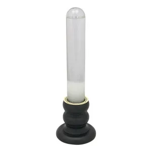 Sturmglas in Säulenform Wetterstation aus Holz/Glas 27,5 cm